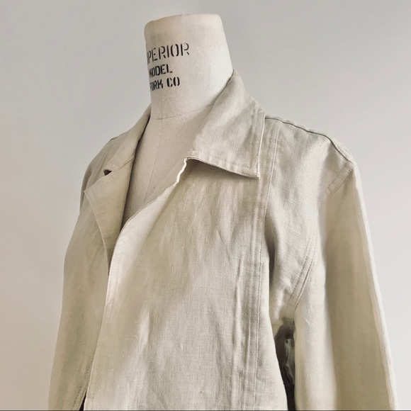 ❌SOLD❌ Linen Minimalist Chore Coat Blazer - Picture 4 of 7